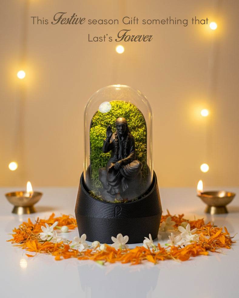 Sai baba Dome placed on a modern work desk